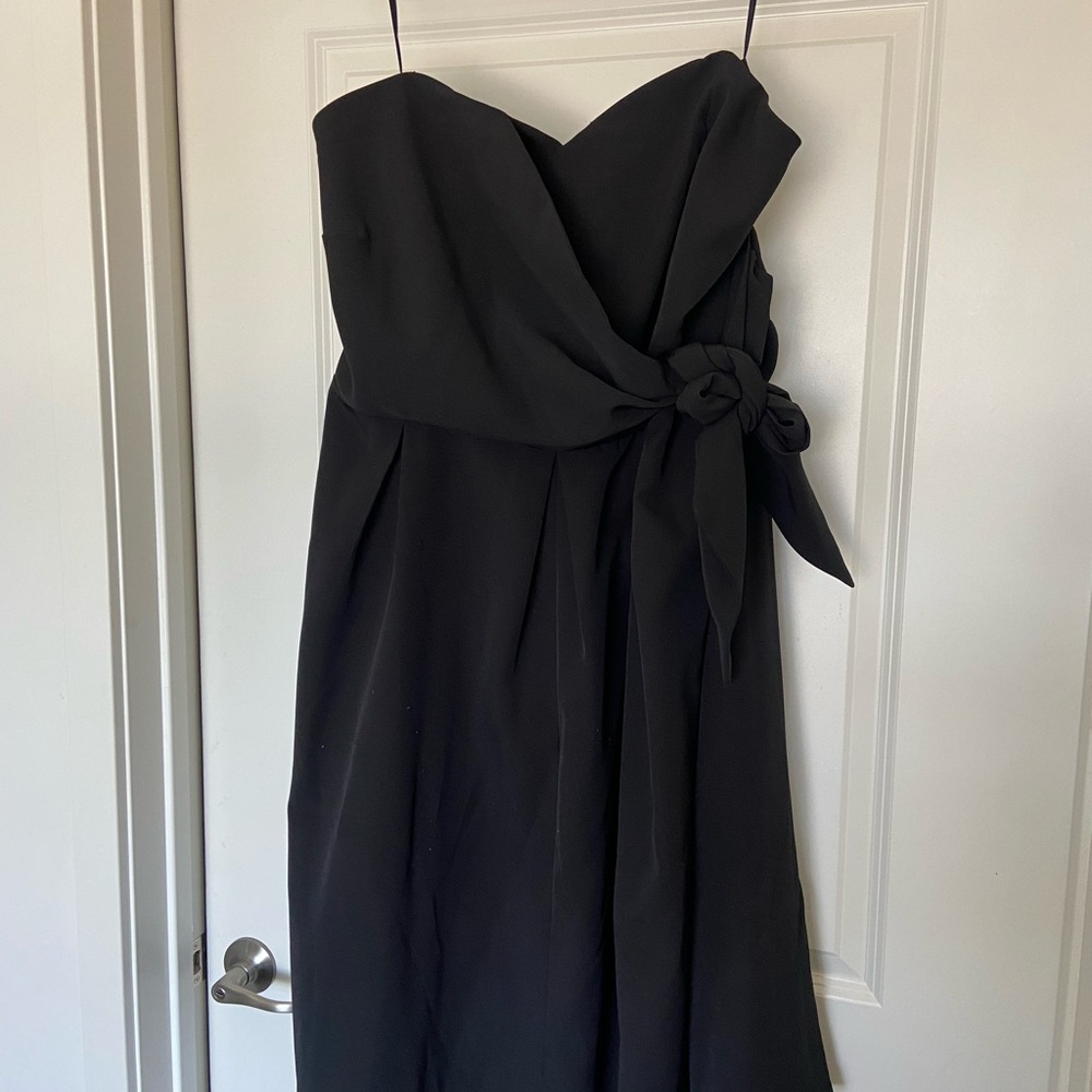 Eloquii Black Strapless Dress with Bow Detail